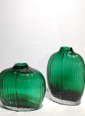 简约绿色创意设计玻璃花瓶家居样板房餐厅桌面插花装饰摆件