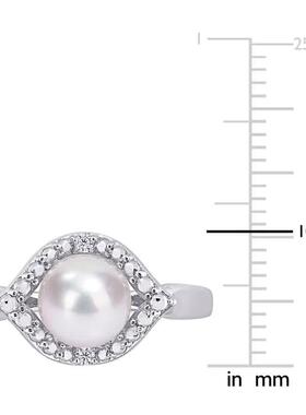 Amour戒指/指环Sterling Silver白色7 75mm Freshwater