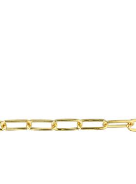 Amour 6mm Paperclip链项链黄色镀纯银16