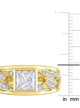 Amour 1 3 CT TW Moissanite男士戒指Design 10K黄金
