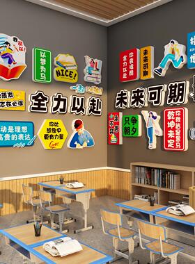 健身房墙面装饰贴纸画标语形象工作室激励志运创意海报背景3d立体