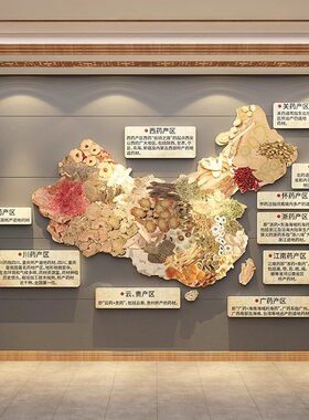 中医药炮制流程养生馆软装饰品贴画形象墙面装饰背景文化氛围布置
