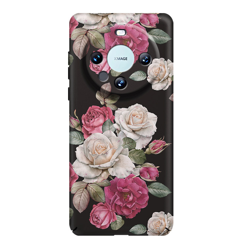 磁吸黑底牡丹花适用华为mate80promax手机壳70pro+新款60全包防摔MATE50超薄硬壳40清新艺术30女款保护套20,淘宝优惠券,粉丝福利购,淘宝优惠卷