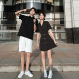 Tide, небольшая дизайнерская парная одежда для влюбленных, летняя одежда, пиджак классического кроя, платье, футболка с коротким рукавом, юбка, тренд сезона, в корейском стиле