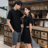 Tide, небольшая дизайнерская парная одежда для влюбленных, летняя одежда, платье, футболка, юбка, тренд сезона, французский стиль, в корейском стиле, воротник поло