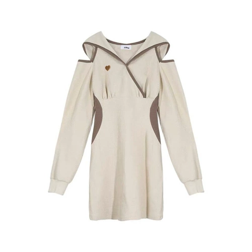 Осенняя небольшая парная одежда для влюбленных, дизайнерская брендовая толстовка, платье, тренд сезона, французский стиль