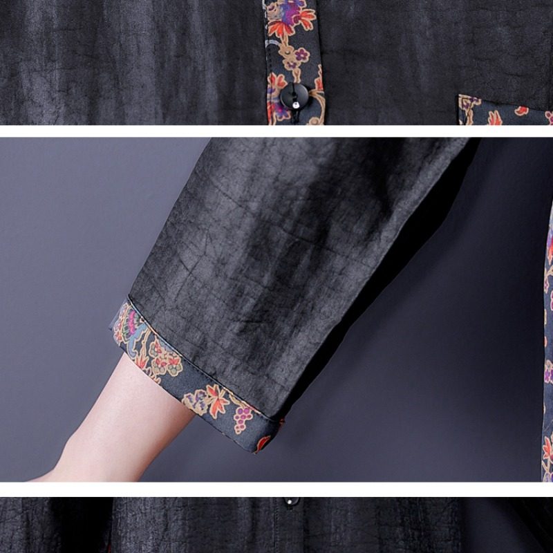 香云纱2021早秋新款宽松大码衬衫 碧韩妮真丝上装