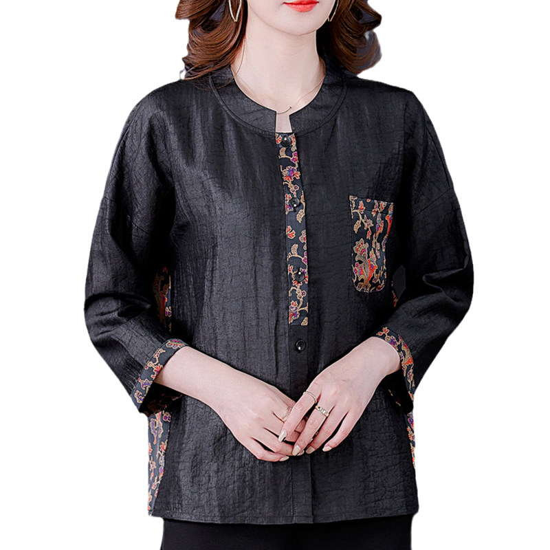 香云纱2021早秋新款宽松大码衬衫 碧韩妮真丝上装