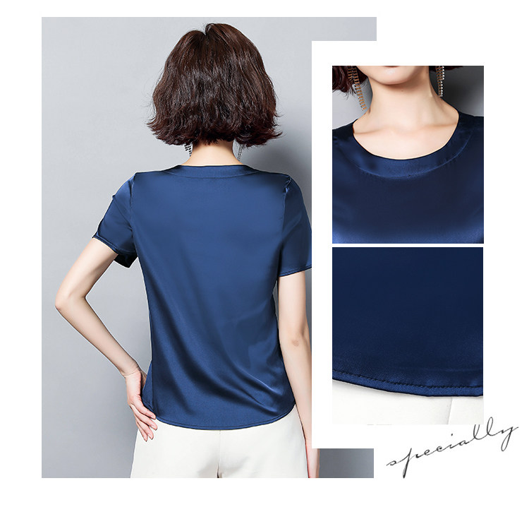 妈妈短袖中老年宽松大码纯色配t恤 碧韩妮中老年女装