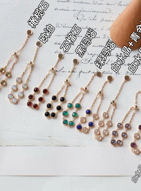 日系A家经典款天然欧泊水晶宝石软戒指抽拉式均码戒指s925银镀金