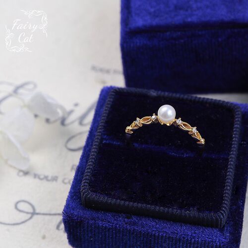 巴黎歌剧院。天然淡水珍珠+雕花锆石戒指925纯银镀金细指环包邮-图2