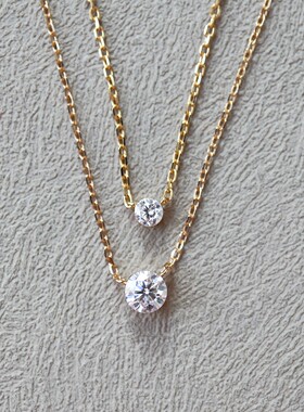 日系* 24冬季圣诞限定冰冻水滴莫桑钻项链925银赵露思鼻屎钻