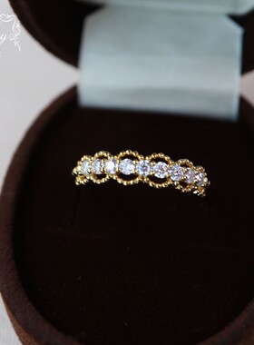 日系Ginz* Rim同款银座限定绝版公主蕾丝镂空花纹高碳钻戒指925银