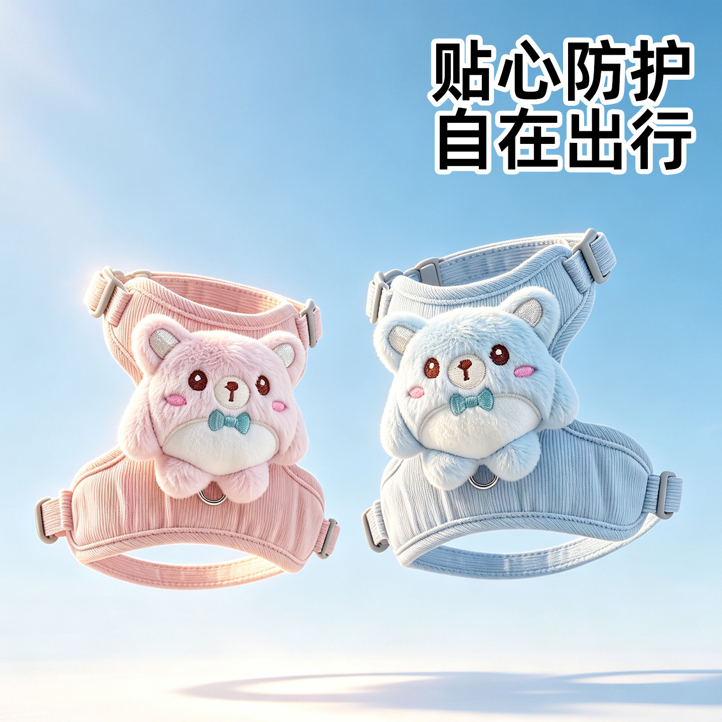 Cat leash vest-style harness anti-breakaway small dog breathable mesh pet outing rope