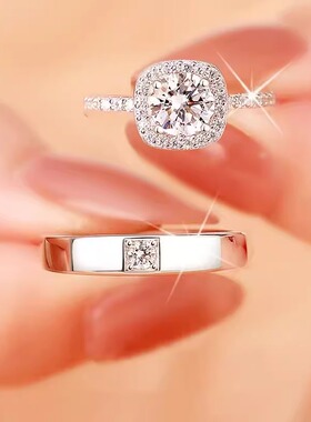 小方糖戒指莫桑石钻戒女