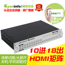 HDMI high-definition video matrix host 10 into 18 out of mobile phone web control network in network control switcher