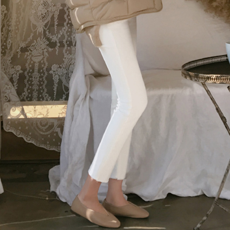 韩国八分小个子夏季新款高腰牛仔裤 媛纪女装牛仔裤