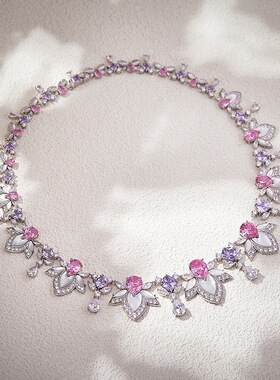 跨境外贸直播货源白贝花瓣晚装链镀金重工高定明星同款轻奢锁骨链