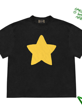 Steven Universe Star史蒂文宇宙之星黄色五角星印花图案短袖T恤