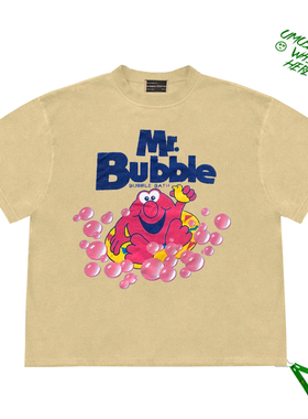 2024新款Short Sleeve Tee美式卡通Mr.bubbles泡泡先生短袖T恤
