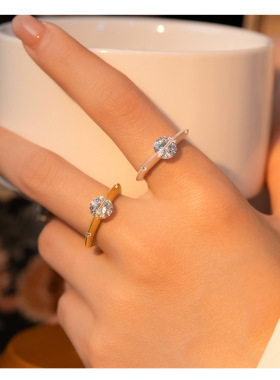 s925通体纯银磨砂星球可旋转指环小众设计轻奢高级感莫桑钻石戒指