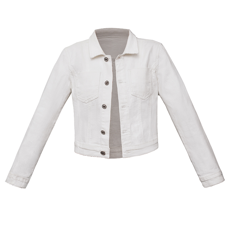 AlphaGym经典白色牛仔外套女 新款修身显瘦运动休闲百搭潮流夹克 - 图3