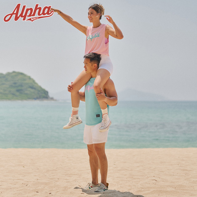 Alpha宽松速干篮球背心运动上衣无袖情侣T恤跑步罩衫健身训练服