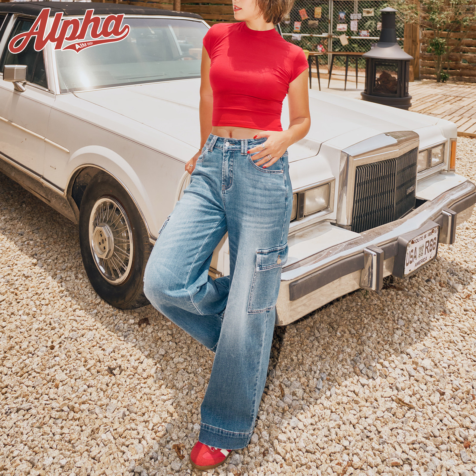 AlphaGym摩登牛仔裤高腰直筒美式复古工装宽松显瘦阔腿休闲长裤,淘宝优惠券,粉丝福利购,淘宝优惠卷