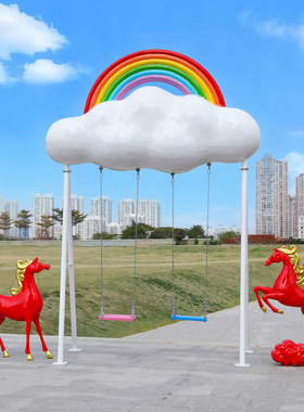 网红飞马玻璃钢雕塑大摆件吉祥物