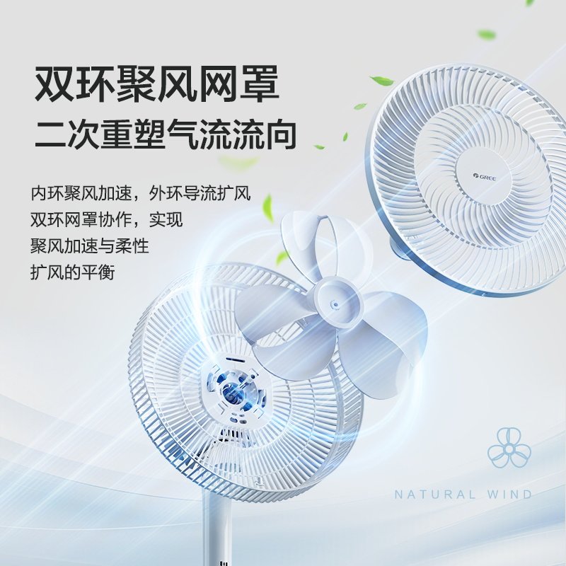 格力电风扇家用落地扇花瓣扇叶大风力摇头台扇纯铜电机2026新款