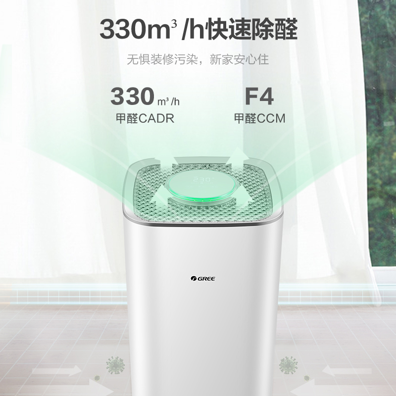 Gree/格力空气净化器家用卧室客厅二手烟pm2.5除甲醛除菌病毒500G - 图2