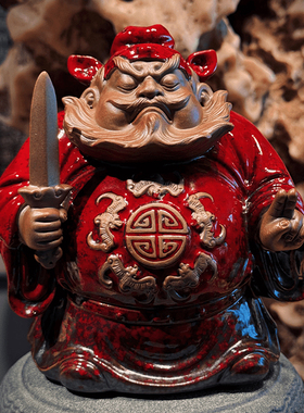 中式陶瓷天师钟馗摆件工艺禅意家居玄关办公室桌面装饰品