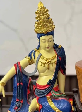 新中式禅意摆件自在观音树脂家居茶室客厅玄关供养招财装饰工艺品