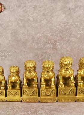 全黄铜北京门狮家居办公室玄关铜狮子铜器摆件