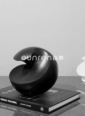 轻奢简约现代雕塑涡旋树脂摆件样板房间创意软装饰品客厅书房摆设