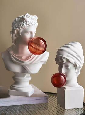 北欧大卫小卫头像客厅办公室艺术品摆件玄关酒柜电视柜家居装饰品