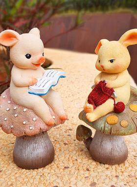 动物工艺品桌面小摆件家居花园客厅装饰品创意庭院阳台树脂摆件