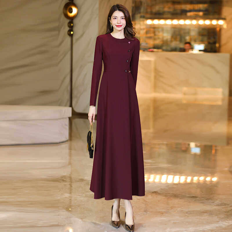 拉佰缇喜婆婆喜妈妈漂亮气质女连衣裙国庆秋季爆款气质显瘦中长裙