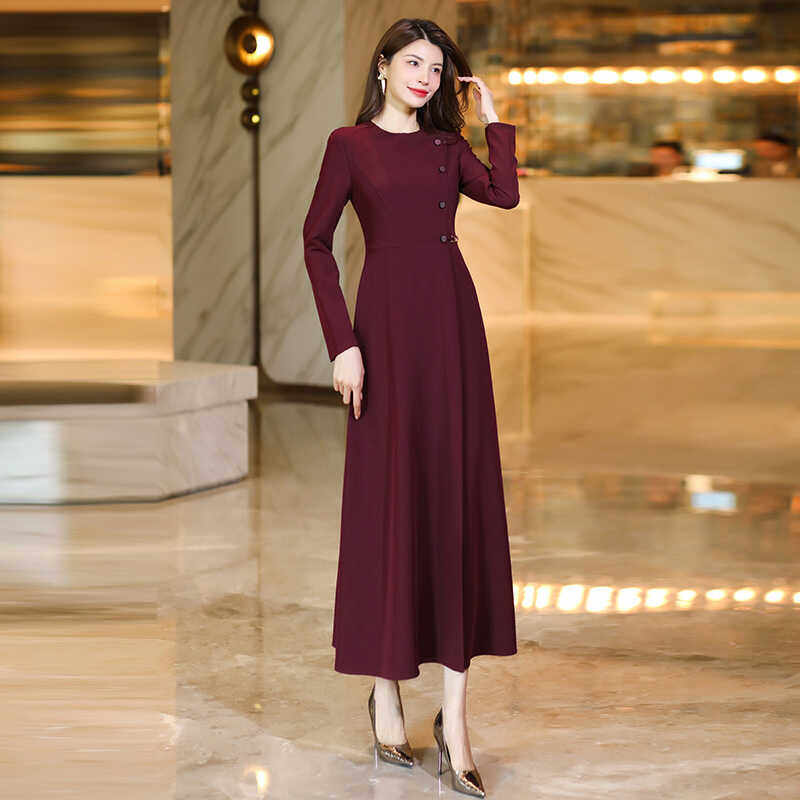拉佰缇喜婆婆喜妈妈漂亮气质女连衣裙国庆秋季爆款气质显瘦中长裙