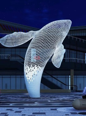 定制铁艺鲸鱼不锈钢悬挂