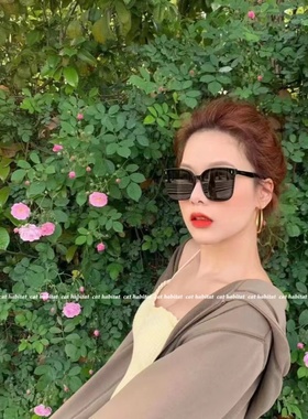 新款黑色墨镜女复古小红书网红大框方形太阳眼镜男士大脸防紫外线