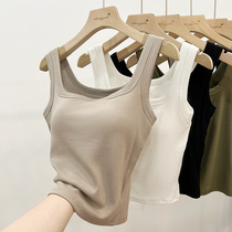 Square collar sleeveless harness small vest female autumn winter with chest cushion beautiful back bra integrated cover with internal hitch