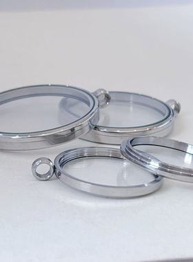 个性设计款嘎乌盒吊坠山鬼花钱币保护壳铜钱金币圆形外框吊坠单坠