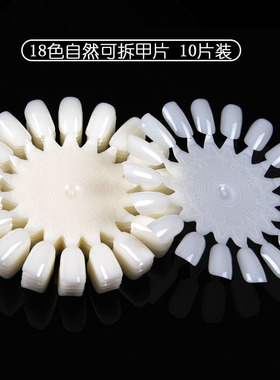 美甲甲油胶色卡打样板色板透明自然色新手练习甲片展示板盘椭圆形
