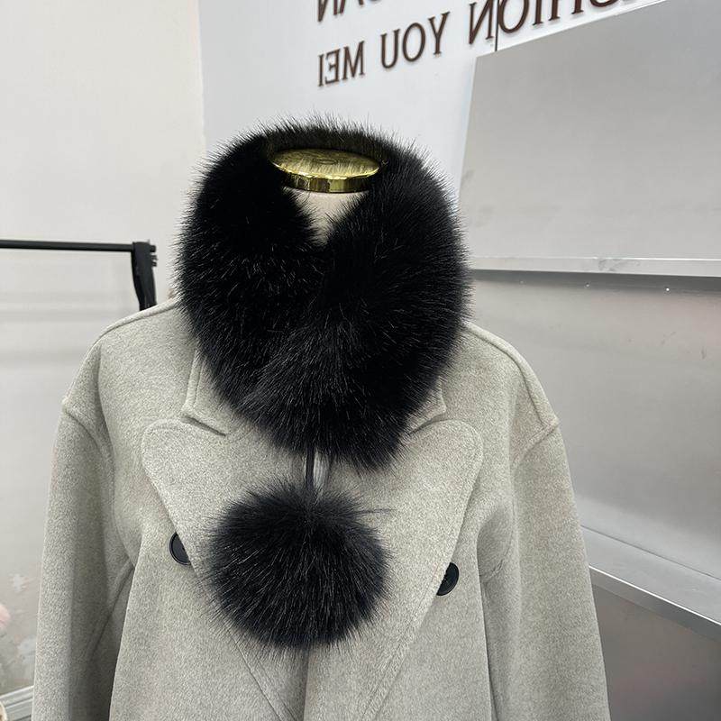 狐狸毛围巾女冬季加厚双面韩版百搭气质护颈围脖仿皮草毛绒毛领子,淘宝优惠券,粉丝福利购,淘宝优惠卷