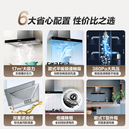 [加补]统帅海尔智家1902抽油烟机厨房家用大吸力油烟机燃气灶一套 - 图1