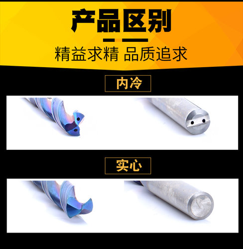 65度内冷钻实心钻整体合金钨钢硬质合金钻头出水加工中心5D - 图3
