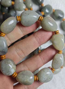 天然和田玉青花老矿籽料手串