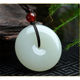 Tianmiao Jade Factory Gold Silk Jade Pendant Peace Button Gobi