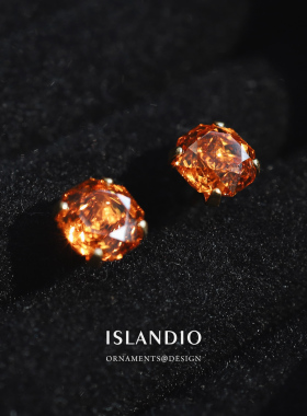ISLANDIO芬达石玫瑰宝石耳钉男女